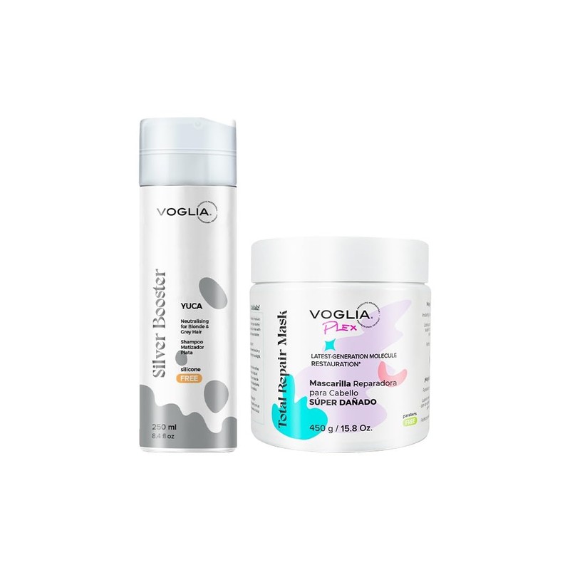 VOGLIA 2 Pack Shampoo Matizador para cabello rubio y mechas