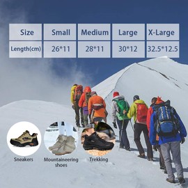 ValueHall Shoe Spikes Ice Cleats Snow Spikes Crampons Ice Claws Climbing Non-Slip with 24 Spikes V244A (L)
