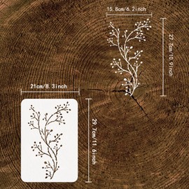FINGERINSPIRE Branch Painting Stencils 11.7x8.3 inch Large Bare Branches & Budding Flower Drawing Stencil Plastic PET Tree Branch Stencil DIY Art Crafts for Painting on Wall Tiles Windows Fabric