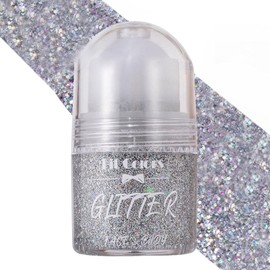 Glitter Gel Roll On for Hair, Face and Body Glitter Mermaid Festival Glitter Make-Up Rave 25 ml Silver