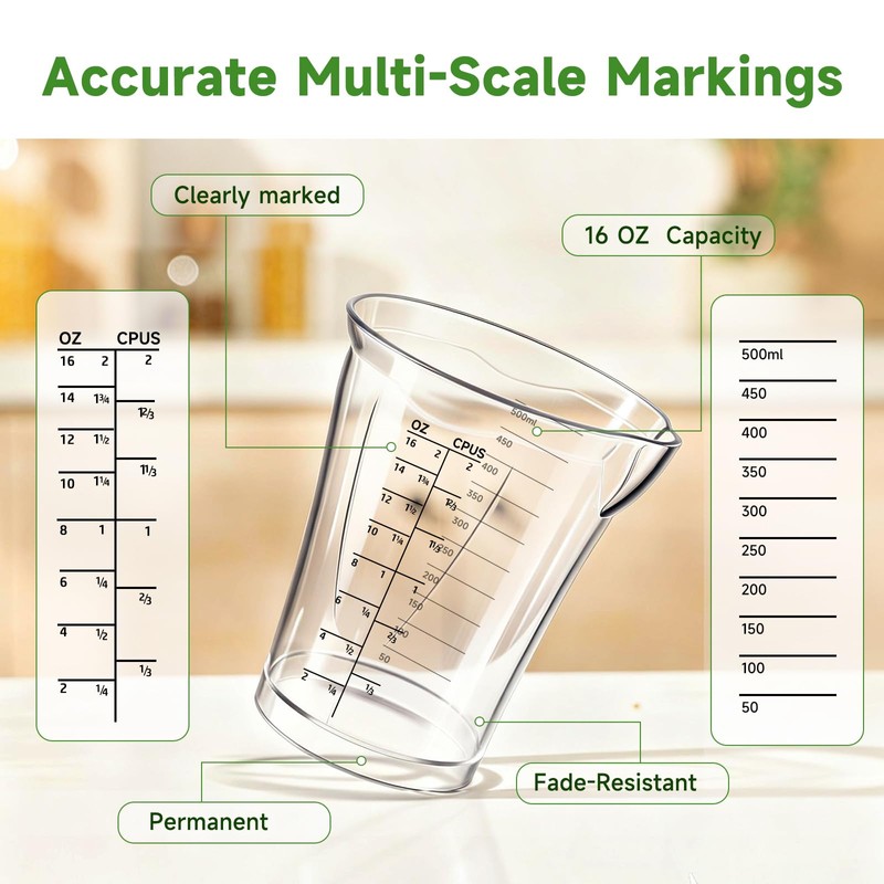Immersion Blender cup, Blender Measuring Cup
