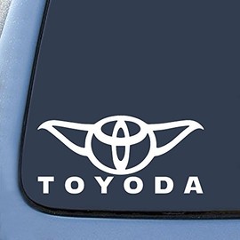 Toyoda Yoda Sticker Decal Notebook Car Laptop 8" (White)