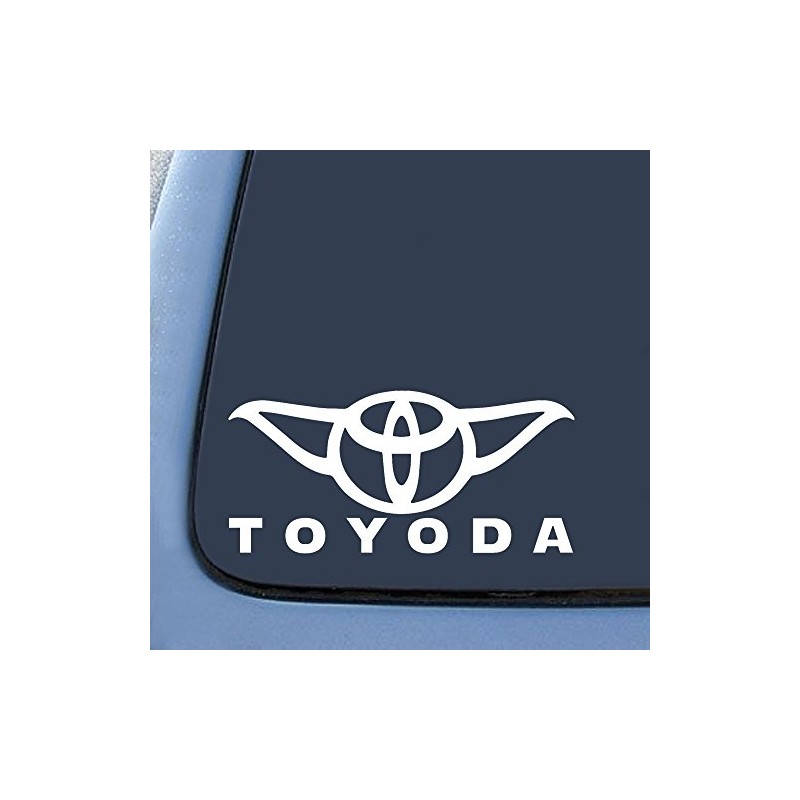 Toyoda Yoda Sticker Decal Notebook Car Laptop 8" (White)