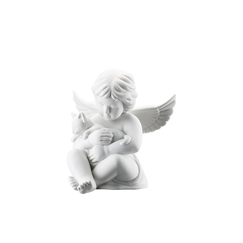 Rosenthal Angel Large White Matt Angel with Cat