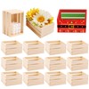 GRETJOB 12PCS 5" Wooden Crates, Nesting Rustic Wood Storage Boxes