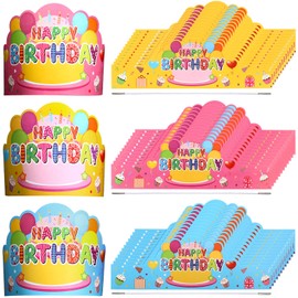 Yunsailing Crown 36 Pcs Happy Birthday for Kids Paper Birthday Hat Crowns for Classroom Birthday Gifts Kids' Party