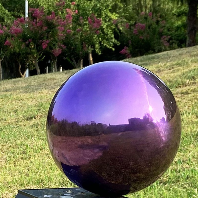 Premium Stainless Steel Gazing Globe Mirror Ball - Brilliant Purple