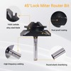 45 Degree Lock Miter Router Bit 3-Piece Set, for 1/2”,