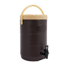 Insulated Beverage Dispenser, 17L/4.49Gal Hot and Cold Drink Dispenser with Faucet, Portable Stainless Steel Insulated Container for Hotels, Restaurants, Cafes, Beverage Shops (Brown)