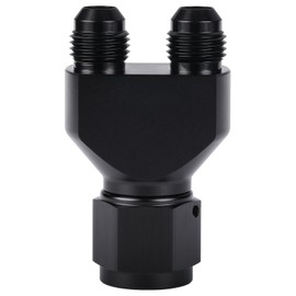 Podavelle 8AN Female to Parallel Dual 6AN 6AN Male Y Block Fuel Fitting Splitter Adapter Connector Aluminum Black