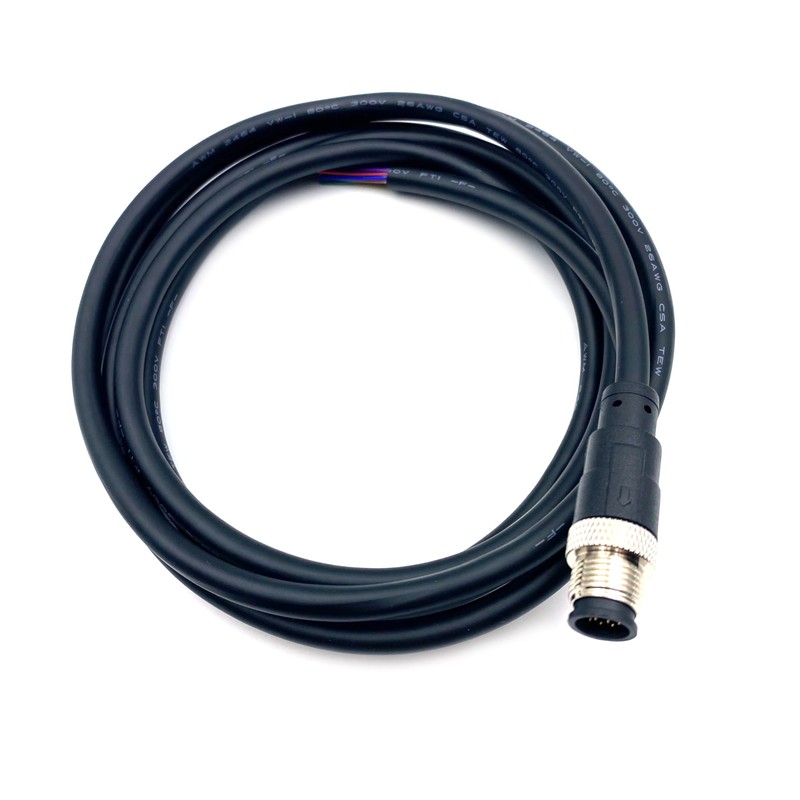 FOWIUNYE 6.56ft M12 12 Pin Male Connector Cable, A Code