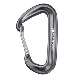 TITECOUGO Carabiner 12 KN Hammock, 262.4 lbs (1200 kg), Camping Hook, Large, Tree Climbing, Marine Supplies, Climbing Button, Carabiner, Clip, Dd Keychain, Multi-functional, Ring, For Outdoors, Rustproof, Durable, Fishing, Gray, 1 Piece