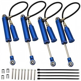 Metal Desert Lizard Piggyback RC Shock, Internal Spring Dampers Upgrade for 1/10 Axial SCX10 90046 AXI231017 D90 TRX4 TRX6 RC Crawler 4PCS(Navy Blue)