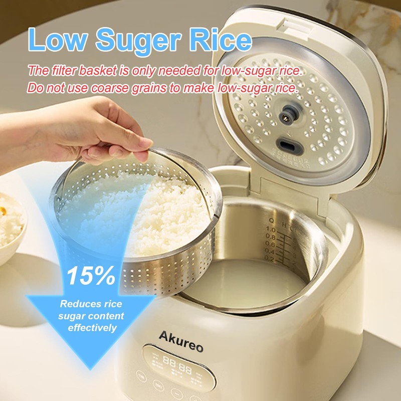 Akureo 5 cup 2.5L Low Suger Rice Cooker with 304