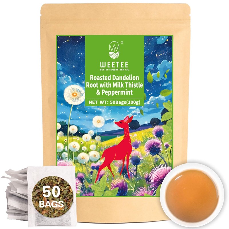 WT WEETEE Roasted Dandelion Root Tea with Milk Thistle and