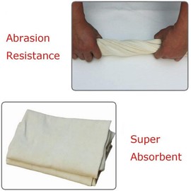 HOUSON Pack of 2 50 x 30 cm Chamois Leather Car Cleaning Cloth, Natural Leather Deerskin for Car Washing, Paint Care Windows and Cleaning