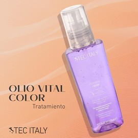 TEC ITALY Olio Vital Color Tratamiento para Cabello Teñido 125 ml | Aceite Protector del Color, Hidratación Profunda y Brillo Intenso | Reduce Frizz, 