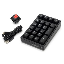 Filco Majestouch TenKeyPad 2 Professional PBT 2 Color Molded Key Cap CHERRY MX Quiet Red Axis NumLock Non-Interlocking 22 Keys USB Black
