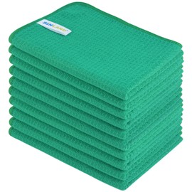 SINLAND Kitchen Towels Premium Sublimation Blank Towels Fast Drying Tea Towel Polyester Dish Towels for Drying Dishes Festive Decoration 16 Inch X 24 Inch 10 Pack Green