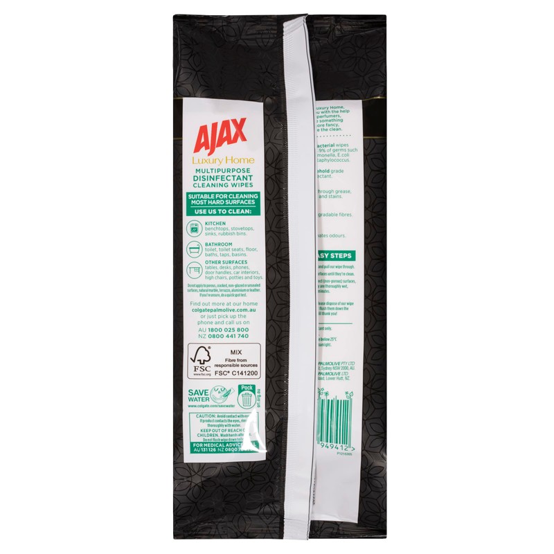Ajax Luxury Home Multipurpose Cleaning Wipes Exotic Bergamot & Vanilla