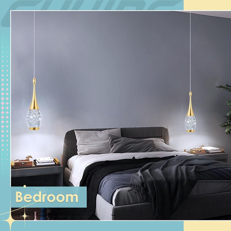 CHYING LED Pendant Light Kitchen Island Bubble Crystal Pendant Lighting