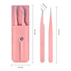 MORGLES Lash Extension Tweezers, Fiber Tip Tweezers for Eyelash Extensions