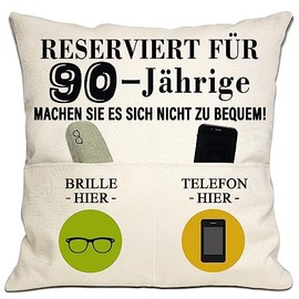90th Birthday Gift Bag Pillowcase for 90 Years Old Women Men Wife Husband Mom Dad Grandma Grandpa Aunt Uncle Friends Sister Brother Neighbors 90th Birthday Pillowcase (90th Birthday)