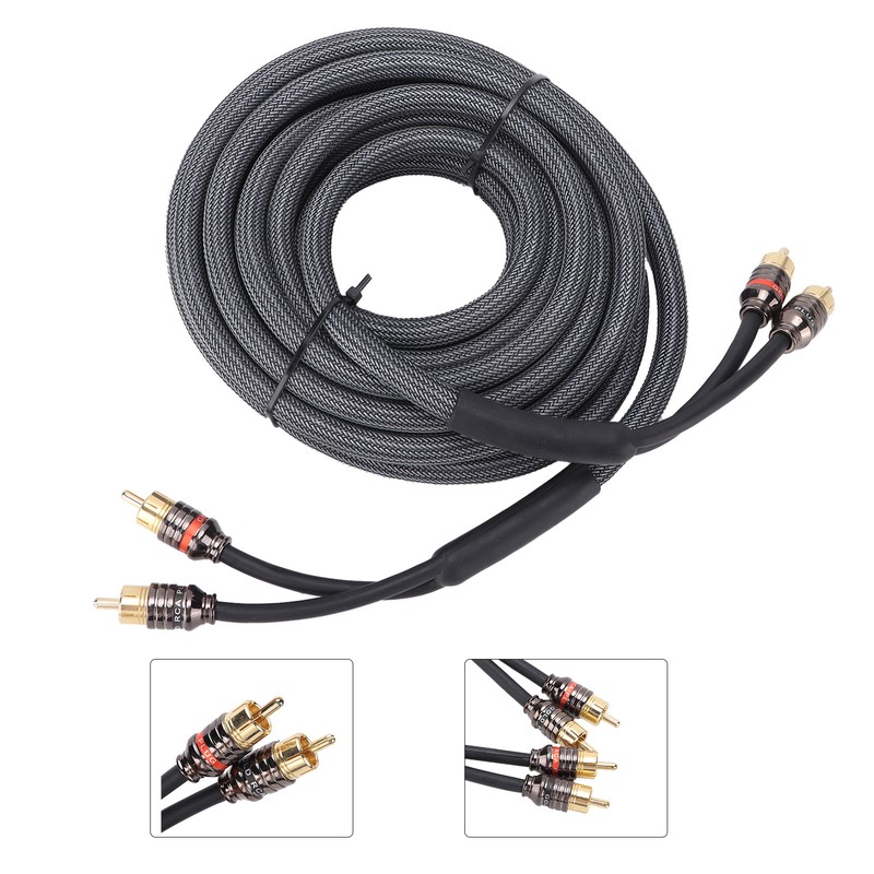 Car Audio Signal Cable Adapter 4.5m/180in Black PVC Plastic Layer