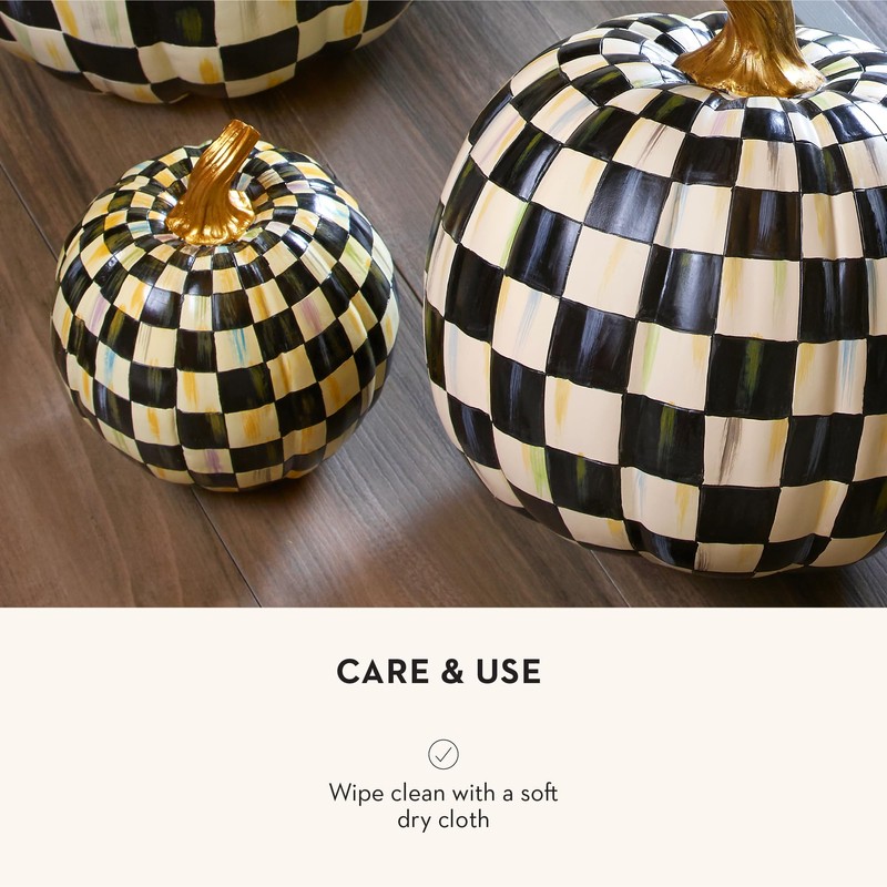 MACKENZIE-CHILDS Small Decorative Pumpkin for Fall Decor, Autumn Decorations for