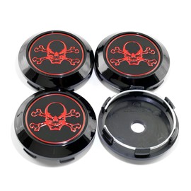GTownWorks 68mm 2.68" Wheel Center Caps for Enkei RPF1 Wheel 44742-SHJ-A90 08W15-SLJ-0M00-A2 Center Hubcaps 4 Pack Black Skull Center Cover Replacement for Rim