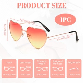 QYHON Orange Heart Sunglasses - Aperol Spritz Party Glasses for Men & Women | Perfect Aperol Gift for Carnival, JGA, Summer, Birthday & 70s/80s Party