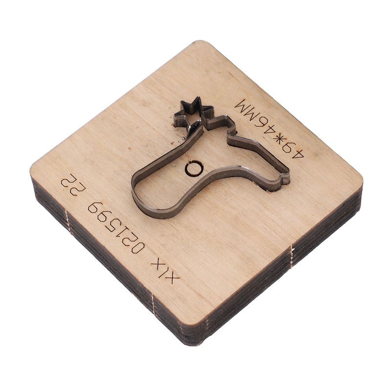 Leather Punching Die Shoe Shaped Alloy Steel Blade Birch Base