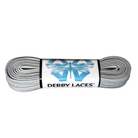 Derby Laces Solid Gray - Flat, 10mm Wide, for Boots, Skates, Roller Derby, and Hockey Skates (60 Inch / 152 cm)