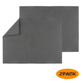 2-Packs Microfiber Dish Drying Mat for Kitchen Counter-top, Dry Pad for Dishes, Flatware, Dinnerware, Glassware, Drinkware, Serveware, Plate, Tabletop Accessories, Machine Wash (Gray, 20" x 15")