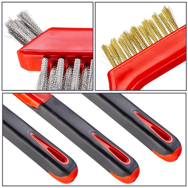 Small Wire Brush Set, Wire Brushes for Cleaning Rust Removal,