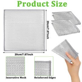 15Pcs New Upgrade Triple-Layer Non Scratch Wire Dishcloth Multipurpose Wire Dishwashing Rag for Wet and Dry Silver Mesh Dish Cloths Rust Removal Cleaning Cloth Kitchen for Cookware Sinks Stove Tops