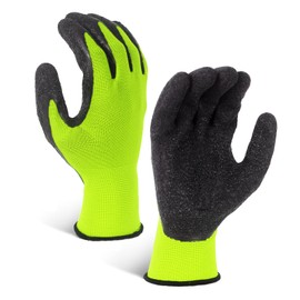 Evridwear Crinkle Latex Rubber Hand Coated Safety Work Gloves for Men Women General Multi Use Construction Warehouse Gardening Assembly Landscaping (Medium,Green- 12Pair)