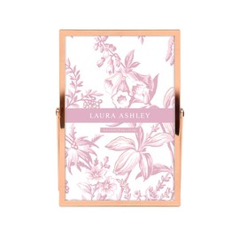 Laura Ashley 4x6 Rose Gold Flat Metal Picture Frame (Vertical) with Pull-Out Easel Stand, Made for Tabletop, Counterspace, Shelf and Desk