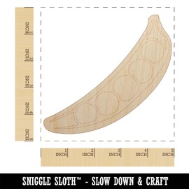 Pea Pod Peapod Vegetable Unfinished Wood Shape Piece Cutout for DIY Craft Projects - 1/8 Inch Thick - 4.70 Inch Size