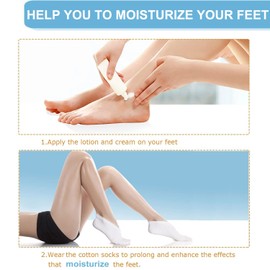 3 Paar Feuchtigkeitsspendende Gelsocken Fußpflege-Socken Spa Moisturizing Trockene harte rissige Haut Heel Sleeves Baumwollfeuchtigkeits kosmetische Reparatur Hautpflege Zum Erweichen