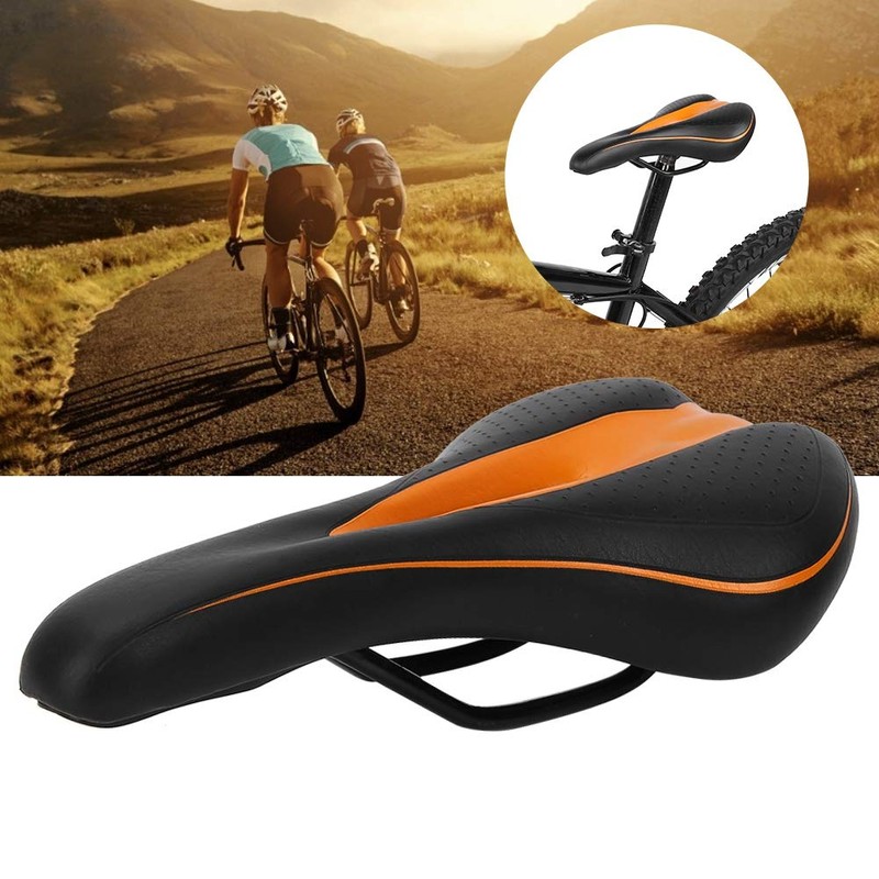 Mountain Road Bike, Comfortable Bike Seat Saddle Soft Orange Seat