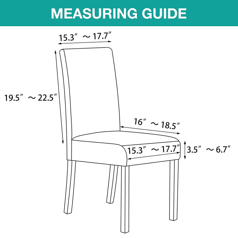 Turquoize Stretch Dining Chair Covers for Dining Room Set of