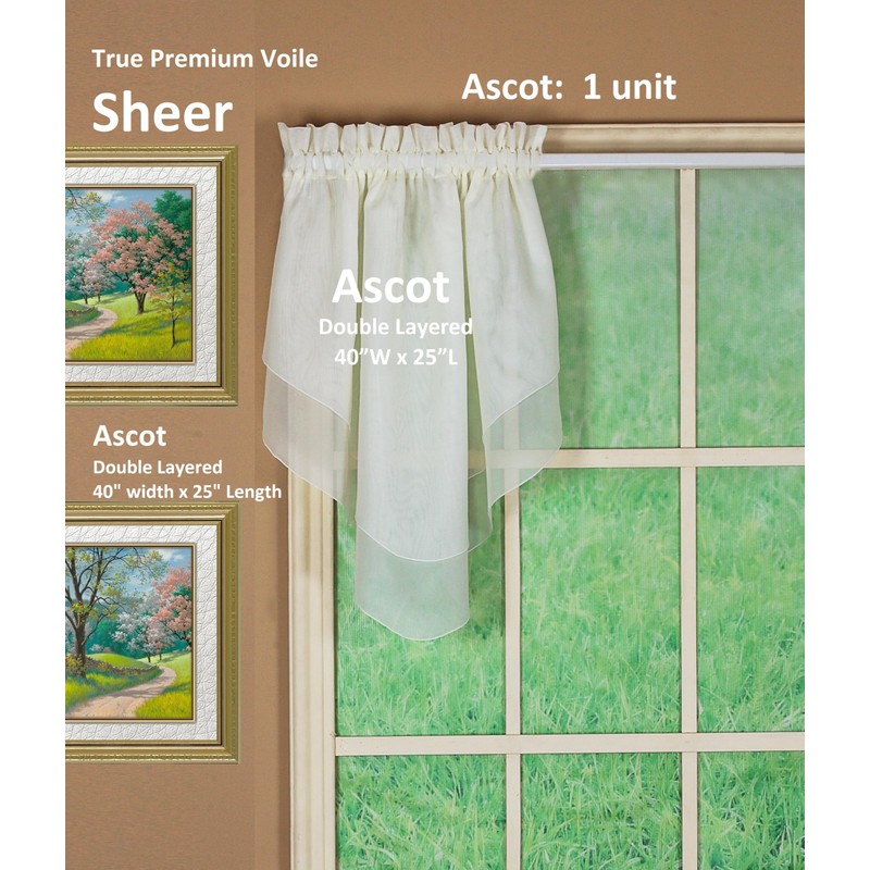 Today's Curtain Emelia Original Voile Ascot 25", Ecru, 40" W