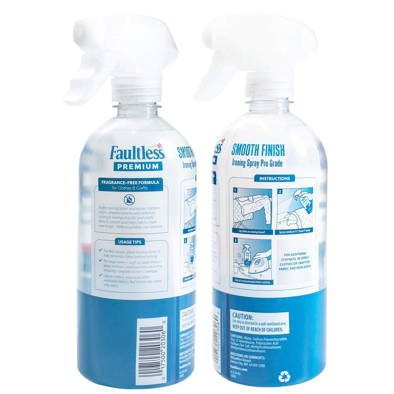 FAULTLESS Spray Starch Smooth Finish 22 Oz, 2 Pack Trigger
