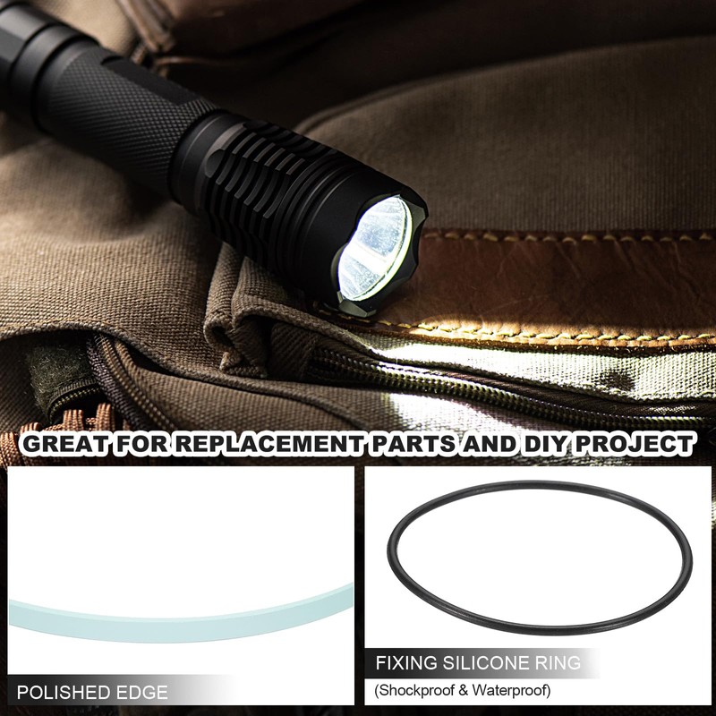 PATIKIL 1.4" Dia LED Lens, 3 Set Polished Edge Flashlight