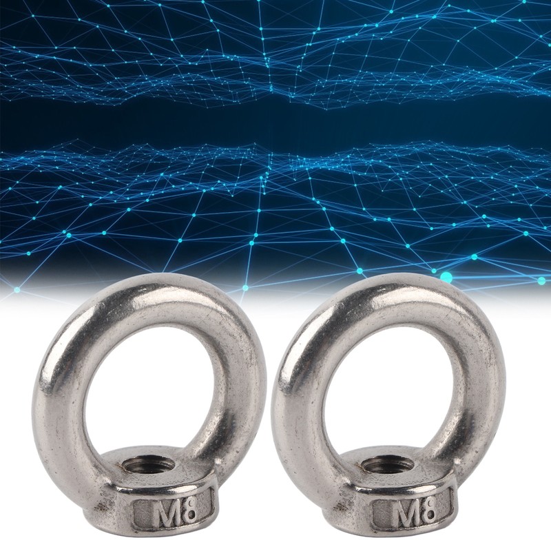 10Pcs Lifting Eye Nut Stainless Steel Ring Shape Fastener Tools