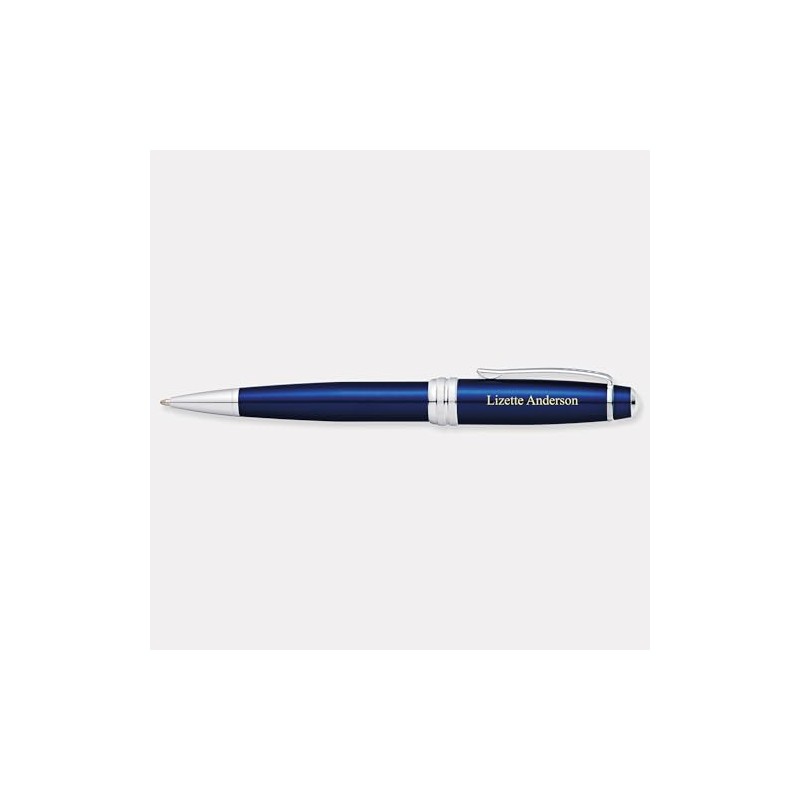 THINGS REMEMBERED Engraved Cross Bailey Blue Lacquer & Chrome Ballpoint