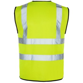 Budget Orange or Yellow Hi Vis/Viz Safety Vest, Waistcoat, Tabard EN ISO 20471 Class 2 supplied by Simply Hi Vis Clothing UK, L (HVYP4L)