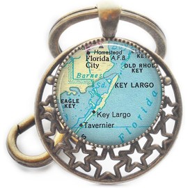 Llavero de mapa de llaves de Florida, llavero largo, llavero largo, llavero largo de mapa, llavero de mapa largo, llavero de mapa de llaves superiores, llavero de mapa