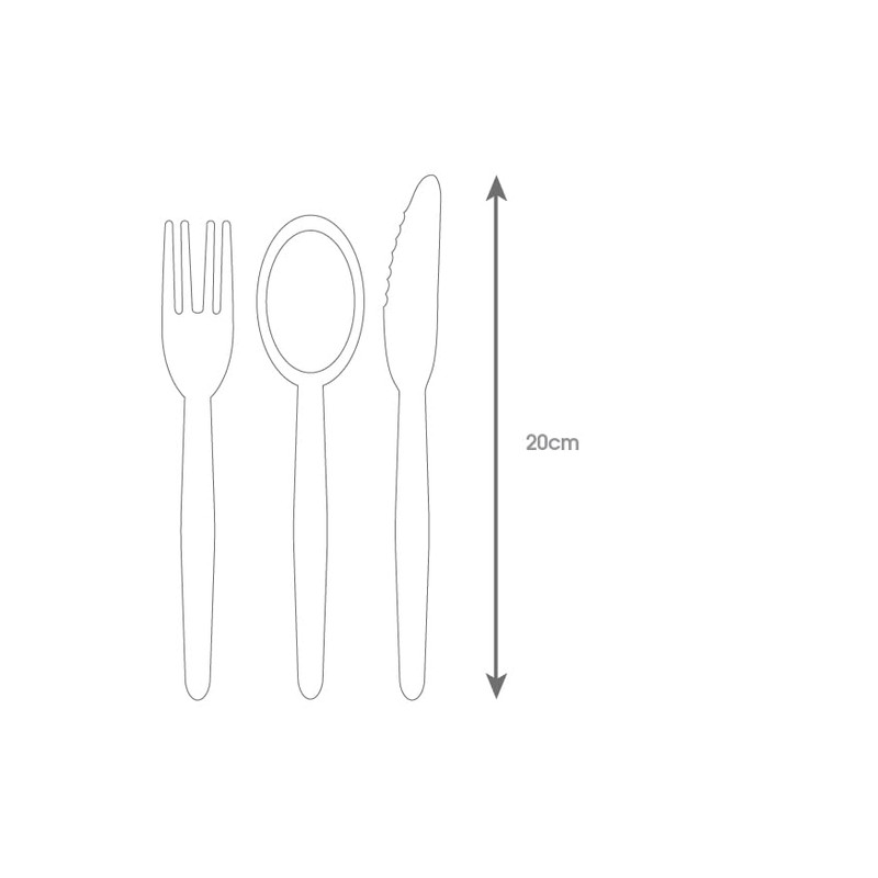 Harfield Copolyester Silver Cutlery Set 20cm (x4 Sets) Reusable Virtually